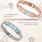 Smart Bracelet for Women,Fitness Tracker with Interchangeable Straps, Activity & Sleep Monitor with Heart Rate SpO2, Lightweight Waterproof Smart Wristband, Free App (Silver B)