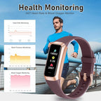 Fitness Tracker with 24/7 Heart Rate, Blood Oxygen Blood Pressure Sleep Monitor, Activity Trackers 5 ATM Waterproof,Step Calorie Counter Pedometer Health Smart Watch for Women Men