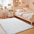 junovo Washable, Non-Slip Area Rug, Ultra Soft Area Rugs 3x5 Feet Fluffy Carpets for Bedroom Kids Girls Boys Baby Living Room Shaggy Floor Nursery Rug Home Bedroom Mats, White