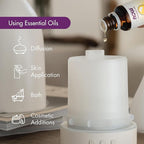NOW Essential Oils, Ultrasonic Real Bamboo Aromatherapy Oil Diffuser, Extremely Quiet, Heat Free and Easy to Clean, Color Changing LED Diffuser