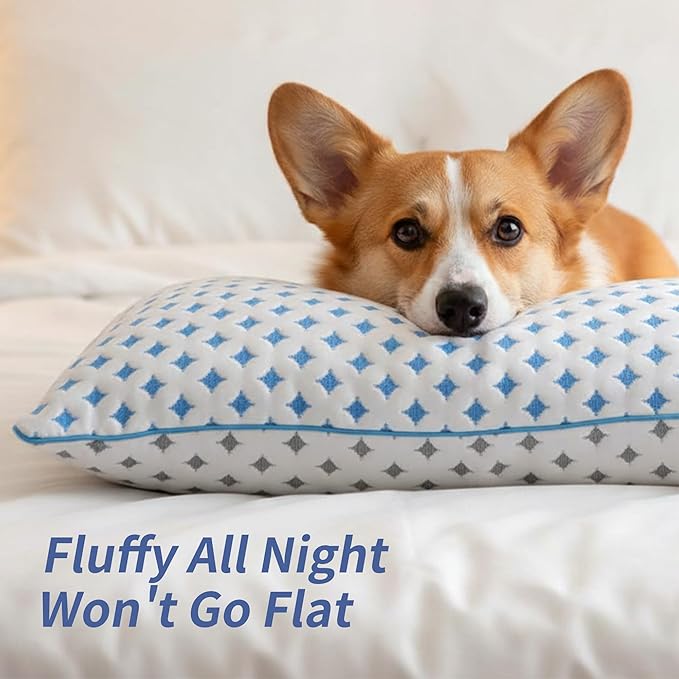 Memory Foam Pillows 2 Pack – Adjustable Loft Cooling Pillows Queen Size Set of 2 for Sleeping, Firm, Supportive, and Breathable Design for Hot, Side, Back, and Stomach Sleepers