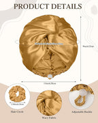 Canlierr 5 Set Adjustable Silk Satin Bonnet for Sleeping Women Scrunchie Double Layer Night Cap Sleep Turban Hair Wrap Unisex