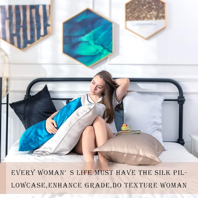 Silk Pillow Cases 2 Pack Soft Breathable and Sliky King Size Pillow Cases Set of 2,Natural Mulberry Silk Pillowcase Set of 2 for Hair and Skin with Hidden Zipper (Sage Green,20"X 36",2pcs)
