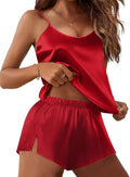 Ekouaer Silk Pajamas Set for Women Satin Lingerie Pjs Cami Top and Shorts Soft 2 Piece Nightwear