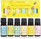 Folkulture Summer Essential Oil Set of 6 | Lemon Essential Oils for Diffusers for Home, Humidifiers, Aromatherapy | Citrus, Coconut, Fragrance Oil for Diffuser, Candle, Soap Making - Summer Vibes