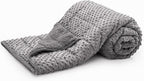 Minky Dot Weighted Blanket for Adults Twin Size 15 lbs, Soft Cozy Heavy Blanket for Stress Relief and Sleep Promotion, Warm Blanket for Autumn Winter with Glass Beads, Grey 48 x 72 inches