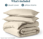 Bare Home Bedding Duvet Cover Full Size - Premium 1800 Super Soft Collection - Lightweight, Cooling - Soft Breathable Bedding Duvet Cover (Full, Sand)
