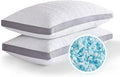 Meoflaw Cooling Pillows Standard Size Set of 2,Shredded Memory Foam Bed Pillows for Sleeping,Standard Pillows for Back & Side Sleepers,Adjustable Standard Size with Washable Cover
