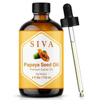 SIVA Papaya Seed Oil 4oz (118ml) Premium Cold-Pressed 100% Natural Carrier Oil With Dropper For Face, Skin Care, Body Massage, Hair Care, Hair Oiling & Scalp Massage