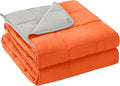 yescool Weighted Blanket for Adults (20 lbs, 48" x 72", Orange) Cooling Heavy Blanket for Sleeping Perfect for 110-130 lbs, Twin Size Breathable Blanket with Premium Glass Bead, Machine Washable