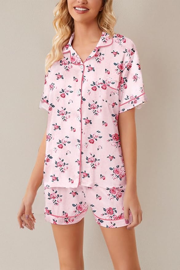 Girls & Womens Satin Pajamas Set, Silk Button-Down Sleepwear 2 Piece Nightwear, 3 Years - Women XXL