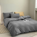 Cottonight Grey Comforter Sets Full Size Dark Grey Bedding Comforter Set Full Charcoal Gray Quilts Blanket Modern Solid 3PCS Smoke Gray Bedding Comforter Set for Men Boys Adults Full Bed