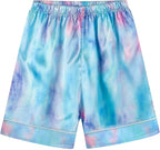 Girls & Womens Satin Pajamas Set, Silk Button-Down Sleepwear 2 Piece Nightwear, 3 Years - Women XXL