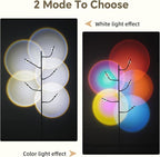 Sunset Lamp, 5 Head Halo Sunset Floor Lamp Halo Lamp with Replaceable Filters Ambient Mood Halo Projector Floor Lamp for Bedroom Living Room