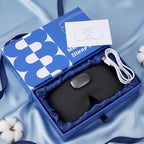 Heated Sleep Mask with Bluetooth Headphones, Cordless Rechargeable Heating Eye Mask with Adjustable Heart Timer Music, Washable Sleeping Mask with Bluetooth Headphones for Dry Eyes (Blue)