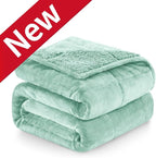 Cottonblue Weighted Blanket for Adults 20 lbs Queen Size 60x80 inches, Cozy Flannel Sherpa Weighted Throw Blankets Comfortable for Calming and Relax, Shaggy Fleece Bed Sofa Heavy Blankets, Dusty Green