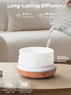InnoGear Aromatherapy Diffuser & 10 Essential Oils Set, 500ml Essential Oil Diffuser with Remote Control Ultrasonic Cool Mist Scent Humidifier Vaporizer Auto-Off Timer for Room Office Home, Yellow