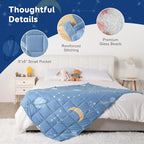 Kivik 5 lbs Weighted Blanket, 36" x 48" Blue Moon Stars Planet Weighted Blankets, All-Season Breathable Soft Cute Heavy Throw Blanket for Calming & Sleep, Washable