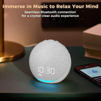 Sound Machine Alarm Clock for Bedroom: 25 Natural Sleep Sounds - White Noise Machine for Adults Kids Baby - Gentle Wake Up Alarm with Bluetooth Speaker - Frost White