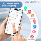 Smart Ring for Women Men, Health Fitness Tracker Ring with Heart Rate/Sleep Tracker/Blood Oxygen/HRV/Stress/Calorie/Steps, IP68 Waterproof for iOS & Android, No APP Fees(Silver,8#)