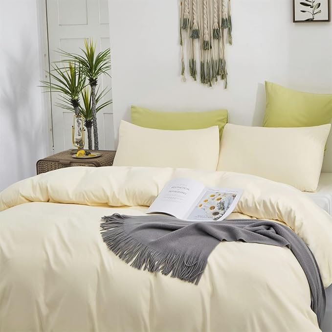 Cottonight Ivory Comforter Set Twin Beige White Bedding Comforter Set Off White Solid Blanket Quilts Solid Cream White Modern Soft Breathable Chic Ivory Bedding Set for Women Men Twin Bed
