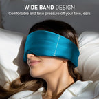 LitBear Silk Sleep Mask for Side Sleeper, Eye Mask Sleeping for Women Men 100% 22 Momme Pure Mulberry Silk, Face-Hugging Padded Eye Cover for Sleeping with Adjustable Band (Peacock Blue)