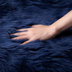 Ashler faux fur rug, Fluffy Shaggy Area Rug Ultra Soft 2.2 x 4 Feet Rectangle Fur Rug, Navy Blue Fuzzy Rug Machine Washable Shag Rug, Nursery Decor Throw Rugs for Bedroom, kids room, Living Room