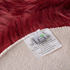 Ashler faux fur rug, Fluffy Shaggy Area Rug Ultra Soft 3 x 3 Feet Round Fur Rug, Deep Red Fuzzy Rug Machine Washable Shag Rug, Nursery Decor Throw Rugs for Bedroom, kids room, Living Room