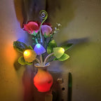 AUSAYE 3Pack Sensor Night Light Plug in Rose Flower Light, Energy Saving Lamp Dream Nightlight Mushroom Night Lights for Kids Adults Bedroom,Bathroom,Living Room,Kitchen,Hallway