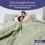 YnM Exclusive 30lbs Weighted Blanket, Extra Heavy Cotton/Polyester Bed Blanket for Two Persons, Ideal for Queen or King Bed (88x104 Inches, 30 Pounds, Avocado/White Reversible)