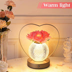 AMWGIMI Rose Flower Lamp,Birthday Gifts for Women,Rechargeable Cordless LED Touch Lamps,3-Colour Infinitely Dimming Small Night Light,for Living Room,Dining Room,Bedroom Festival Home Decor