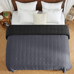 yescool Weighted Blanket for Adults (30 lbs, 88” x 104”, Grey& Black) Cooling Heavy Blanket for Sleeping Perfect for 290-310 lbs, King Size Breathable Blanket with Premium Glass Bead