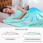 L'AGRATY Weighted Blanket - 48"x72" 20lbs Cooling Breathable Heavy Blanket Microfiber Material with Glass Beads for Adult All-Season Summer Fall Winter Soft Thick Comfort