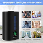 Coolfiqu 6L Humidifiers for Bedroom Large Room Home,Cool and Warm Humidifier for Baby and Plants Hot Mist Top Fill Desk Humidifiers Oil Diffuser,Quiet,Adjustable Mist,360°Nozzle-Black(2026 Upgraded)