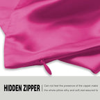 Silk Pillow Cases 2 Pack,Soft Breathable and Sliky Queen Size Pillow Cases Set of 2,Natural Mulberry Silk Pillowcase Set of 2 for Hair and Skin with Hidden Zipper (Hot Pink,20"X 30",2pcs)