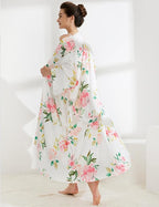 Aensso Long Soft Lightweight Silky Kimonos Robes for Women, Luxury Japanese Floral Womens Kimono Robe