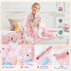 HOSUKKO Weighted Blanket - 2 lbs Pink Unicorn Heavy Lap Indoor - Breathable Blanket(36 * 48 inches, 2 lbs)