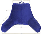 Clara Clark Reading Pillow with Shredded Memory Foam for Sitting Up in Bed and Couch, Back and Arms Adjustable Support for Adults & Teens Backrest Pillows for Reading, with Washable Cover Royal Blue
