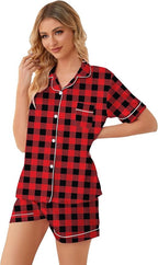 Girls & Womens Satin Pajamas Set, Silk Button-Down Sleepwear 2 Piece Nightwear, 3 Years - Women XXL