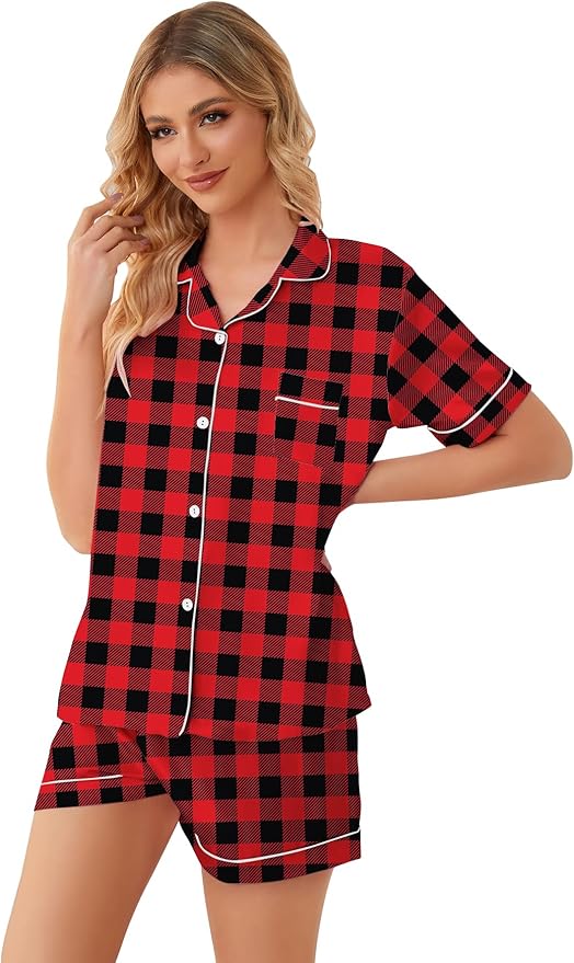 Girls & Womens Satin Pajamas Set, Silk Button-Down Sleepwear 2 Piece Nightwear, 3 Years - Women XXL