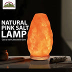 Natural Himalayan Pink Salt Lamp, Crystal Salt Lamp Night Light with Real Wood Base, (ELT Certified) Dimmer Switch – Perfect Holiday Gift | 7-11 LBS