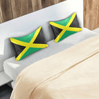 Satin Pillowcase for Hair and Skin, Jamaica Flag Silk Pillowcase Soft and Cozy Body Pillow Covers, Standard Size Satin Pillow Cases with Envelope Closure(20x26 Inch), 1PC