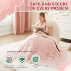 CuteKing Weighted Blanket (3lbs, 20"x30", Pink) Heavy Blanket for 40-60lbs, Weighted Blanket for Cooling & Heating with Premium Glass Beads, Soft Thick Blanket All-Season