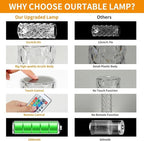 Deogos Crystal Table Lamp, Remote and Touch Control Rose Wave Lamp, RGB Color Changing Night Light, Dimmable, USB Rechargeable Decoration Ambient Lighting for Dinner/Bars/Game room/Living Room/Bedroom