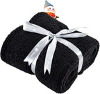 Ailemei Direct Knit Throw Blanket for Bed, Soft Thin Blankets for Sofa, Couch, Camping, Office Chair, Cozy Touch Lightweight Breathable Blanket All Season Use, Ash Black 50"x70"