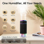 Portable Small Humidifiers for Travel, Mini Air Ultrasonic Humidifier with Filter Element - Cool Mist, Whisper Quiet, Nightlight, 350ML Tank, Car Modes, Perfect for Baby, Bedroom, Hotel, Desk, Plants