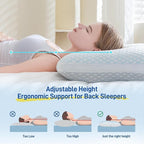 Alkyonos Shredded Memory Foam Cooling Soft Pillow Queen Size, Adjustable Hypoallergenic Hotel Quality Pillow for Back, Side and Stomach Sleeper, Viscose Derived from Bamboo, Oeko-TEX Certified