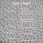 YnM Velvet Weighted Blanket, Handmade Chunky Knitted Design, Soft and Cozy, Temperature Regulating and Breathable, Machine Washable Throw for Sleep or Home Decor (Light Grey, 80x87 Inch, 25lbs)