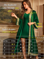 ChiaoLezhee Satin Robe Sets For Women, 2-PC Lightweight Bathrobe, Silk Sleepwear Kimono Bridesmaid Sexy Robes