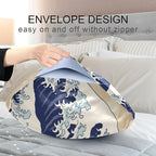 Satin Pillowcase for Hair and Skin, Japanese Wave Ocean Silk Pillowcase Soft and Cozy Body Pillow Covers, King Size Satin Pillow Cases with Envelope Closure(20x40 Inch), 1PC